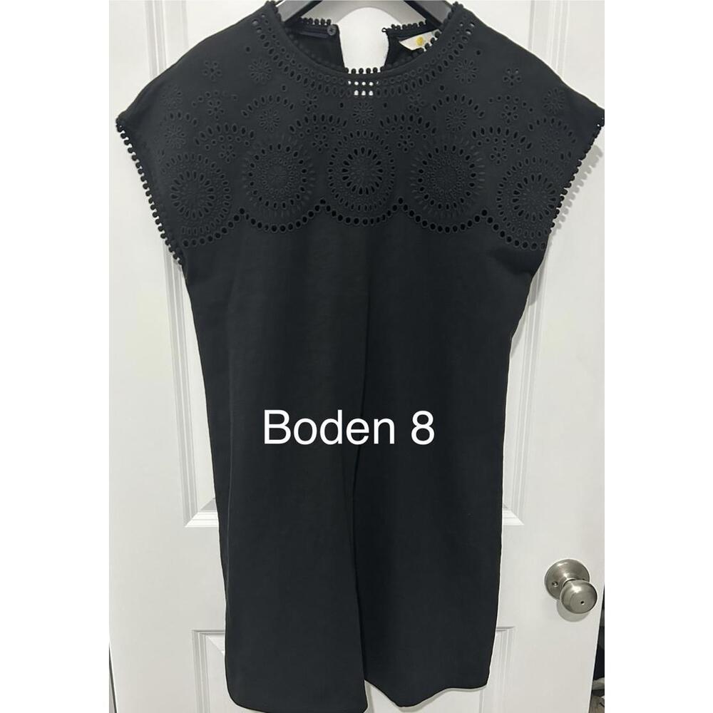Boden Women's Black Dress Size 8 with‎ Eyelet Detail